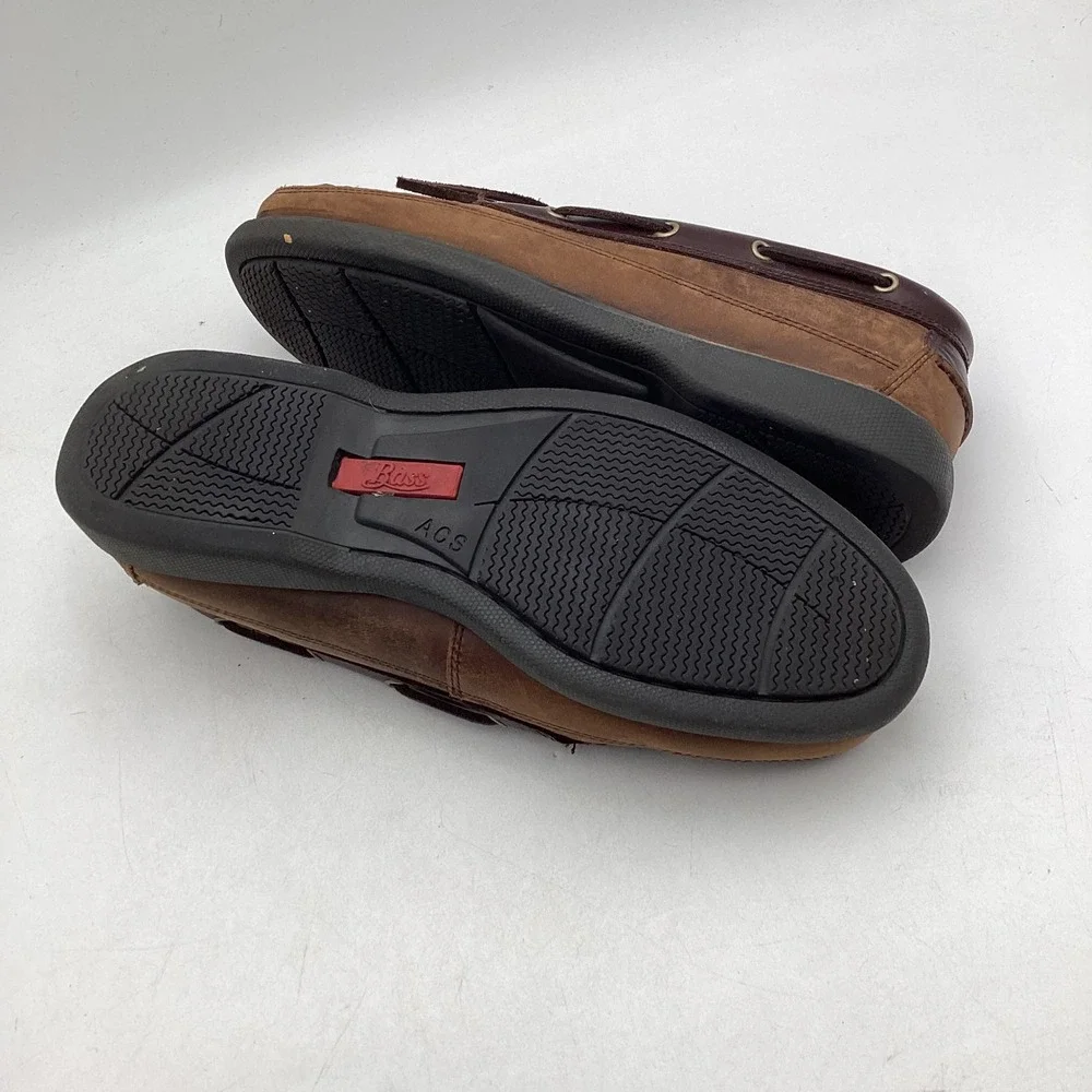 Bass Harry‎ II Mens 10.5 M Brown Leather Boat Shoes Loafers 1670-230 Deck Shoes